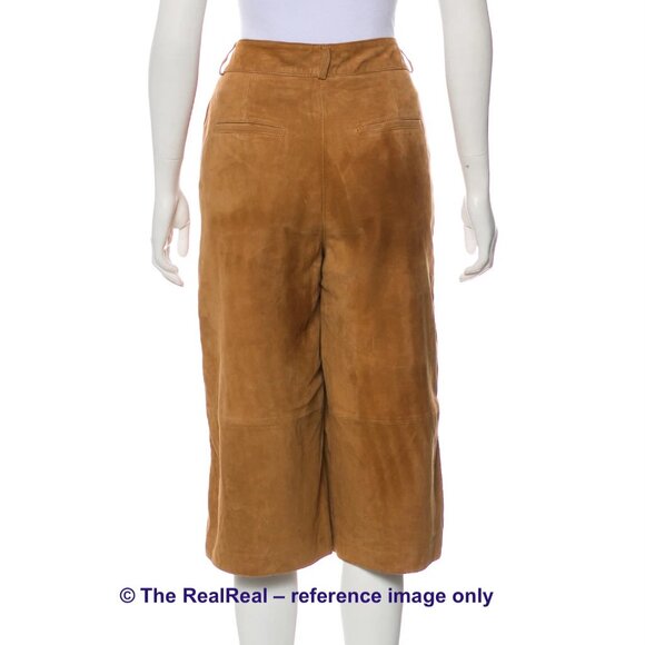 *NWT* Massimo Dutti Cognac Suede Leather High-Waisted Culottes – XS - Picture 16 of 16